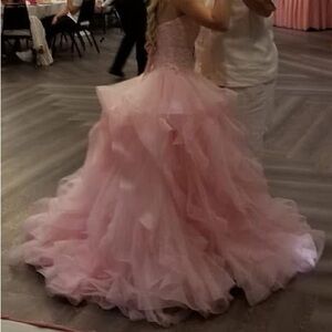 Elegant Pink Strapless Gown